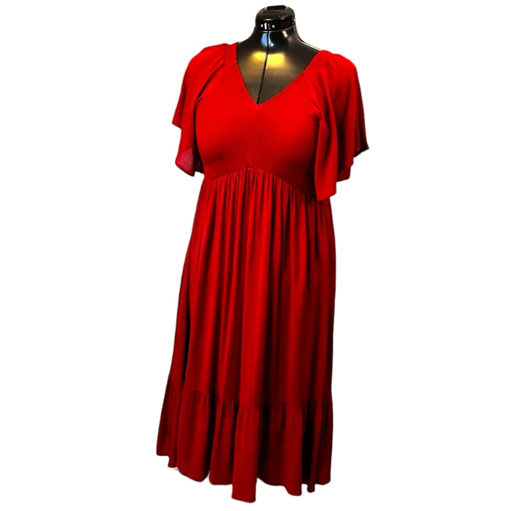 Baltic Born Felicity Midi/Maxi Dress with Smocked Top in Rust - Picture 3 of 16